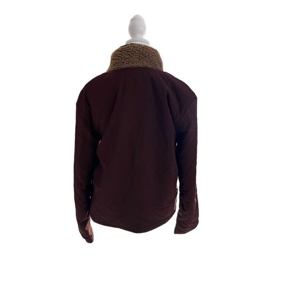 Title Nine Women's Burgundy Rushmore Reversible Sherpa Jacket Size Small NWT - Picture 2 of 6